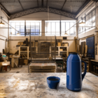 Garrafa Térmica Mesa Roma Unitermi 1 Litro Café Chá Azul