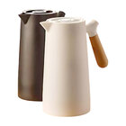 Garrafa Térmica Para Café 1 Litro Cabo De Madeira Com Tampa D
