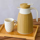 Garrafa Térmica Para Café Chá Estilo Textura Rattan 1l Marrom