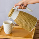 Garrafa Térmica Para Café Chá Estilo Textura Rattan 1l Marrom