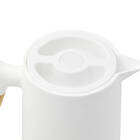 Garrafa Térmica Para Café Chá Fosca Cabo De Madeira 1l Branco