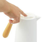 Garrafa Térmica Para Café Chá Fosca Cabo De Madeira 1l Branco