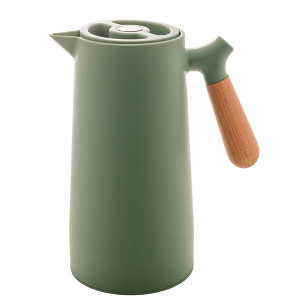 Garrafa Térmica Plástico C/cabo Madeira Nórdica Verde 1l