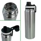 Garrafa Térmica Prata 800ml Água Quente/frio Inox Com Alça