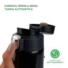 Garrafa Térmica Preta 480ml Água Suco Café Aço Inox