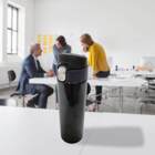 Garrafa Térmica Preta 480ml Água Suco Café Aço Inox