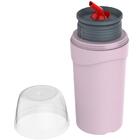 Garrafa Térmica Rosa Com Bico Giratório E Tampa Transparente