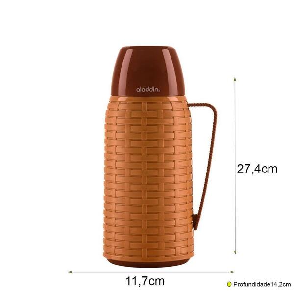 Garrafa Térmica Soft Rattan 1 L Aladdin Rattan Marrom | Leroy Merlin