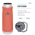 Garrafa Térmica Stanley 651ml Squeeze Aço Inox Com Tampa Alça
