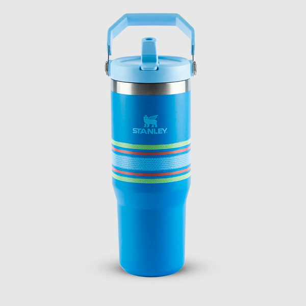 Garrafa Térmica Tumbler Flip Straw Varsity Azure Stripes 887m