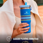 Garrafa Térmica Tumbler Flip Straw Varsity Azure Stripes 887m