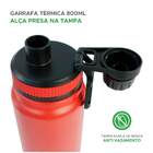Garrafa Térmica Vermelha 800ml Água Quente/frio Inox C/ Alça
