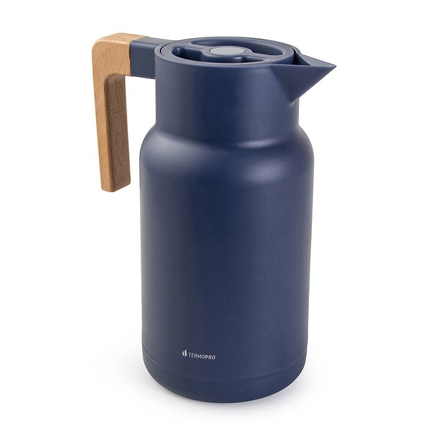 Garrafa Termica Wood Fashion Azul 1 Litro Termopro Tp6561