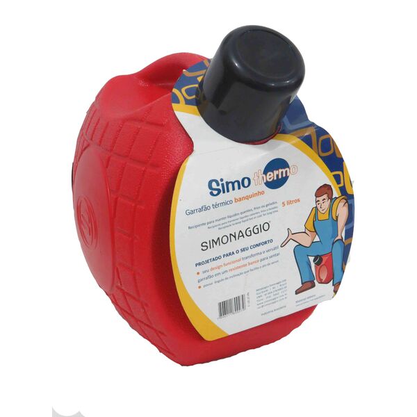 Garrafão Garrafa Botijão Térmico Banquinho 5 Litros Vermelho