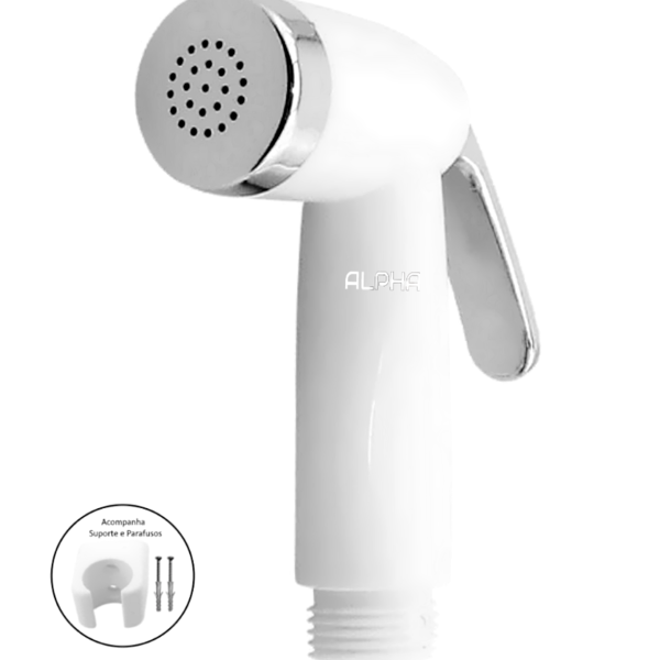 Gatilho De Ducha Higiênica Chuveirinho Branco Abs + Suporte B
