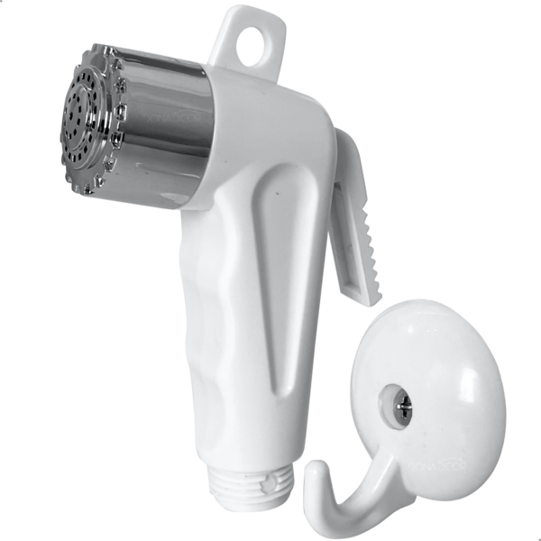 Gatilho Para Ducha Higiênica Branca Abs Com Suporte Bidê Banh