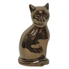 Gato Decorativo De Ceramica Dourado 9cm X 8cm X 17 5cm