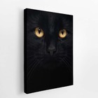 Gato Preto Animal Pet Minimalista Quadro Canvas 140x90cm