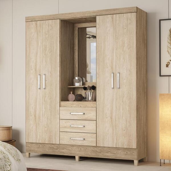 Gaurda Roupa 4 Portas Munique Nogal/vanilla