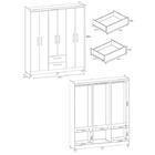 Gaurda-roupa Casal Com Espelho Real 6 Pt 2 Gv Branco