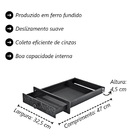 Gaveta Cinzeiro Em Ferro Fundido Libaneza  47x32 5x4 5 Cm