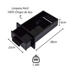 Gaveta Cinzeiro Lareira Chapa De Aço Preta Popular 38x22x6cm