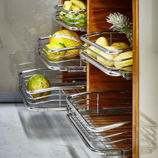 Gaveta Deslizante 570mm Aramada Fruteira Em Aço Inox Corrediça