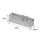 Gaveta Lateral Deslizante 15x20,4x48cm Aço Preto EVO'M Spaceo