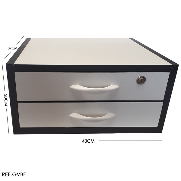 Gaveta Para Dinheiro Preta E Branca 2 Andares - 0,43 X 0,20 X