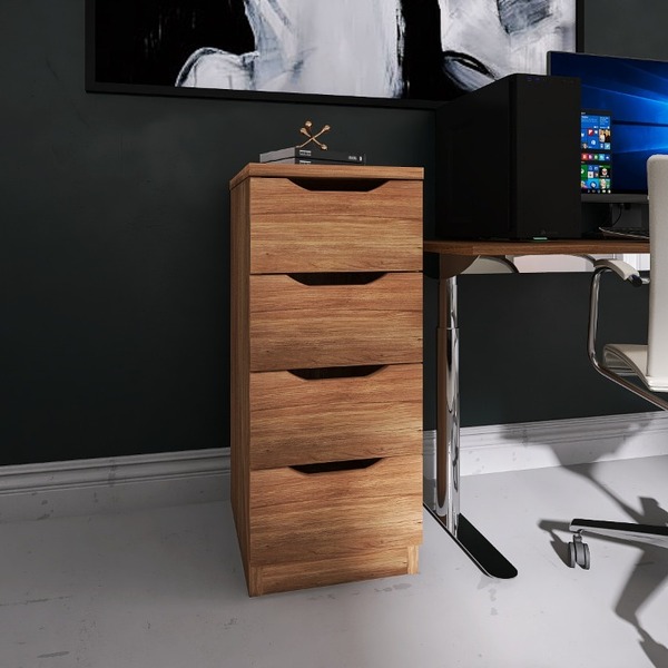 Gaveteiro 04gavetas De Madeira A.j.l Multiuso P/ Escritório