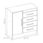 Gaveteiro 1 Porta Silvie Ébano