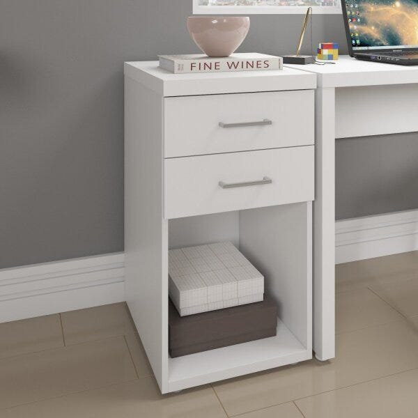 Gaveteiro 2 Gavetas 75cm Toq Artany Branco