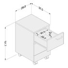 Gaveteiro 2 Gavetas Com Rodízios Osaka