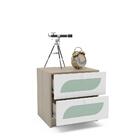 Gaveteiro 2 Gavetas Frente 3d Fox Mdp Politorno Legno/branco