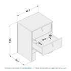 Gaveteiro 2 Gavetas Macau Politorno Preto/castanho