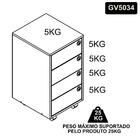 Gaveteiro 36 Cm Para Escritorio 4 Gavetas Gv5034 Faem