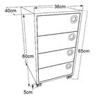 Gaveteiro 36 Cm Para Escritorio 4 Gavetas Gv5034 Faem