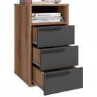 Gaveteiro 3 Gavetas 1 Nicho Office Castanho/preto - Brv Móveis