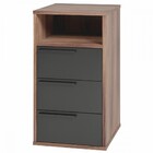 Gaveteiro 3 Gavetas 1 Nicho Office Castanho/preto - Brv Móveis