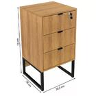 Gaveteiro 3 Gavetas Amendoa/preto Me4158 - Tecno Mobili