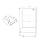 Gaveteiro 3 Gavetas Amendoa/preto Me4158 - Tecno Mobili