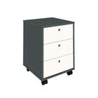 Gaveteiro 3 Gavetas Ancona Grafito Branco