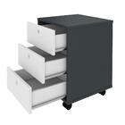 Gaveteiro 3 Gavetas Ancona Grafito Branco