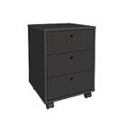 Gaveteiro 3 Gavetas Ancona Preto