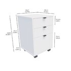 Gaveteiro 3 Gavetas Balto Linha Minimal