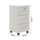 Gaveteiro 3 Gavetas Branco 0744 - Soluzione