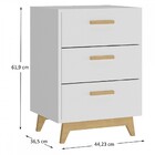 Gaveteiro 3 Gavetas Branco Nature - Vedere