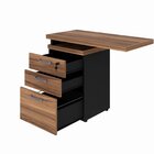 Gaveteiro 3 Gavetas Com Chave E Tampo Mesa Lateral Espresso M
