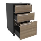 Gaveteiro 3 Gavetas Com Chave Maia Politorno Preto/castanho