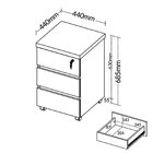 Gaveteiro 3 Gavetas Com Rodinhas E Chave Para Escritório Frei